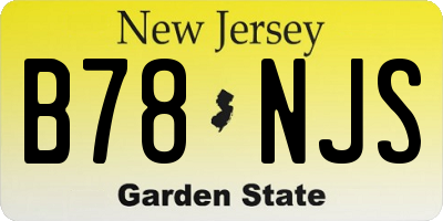 NJ license plate B78NJS