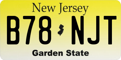 NJ license plate B78NJT
