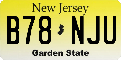 NJ license plate B78NJU