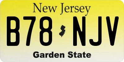 NJ license plate B78NJV