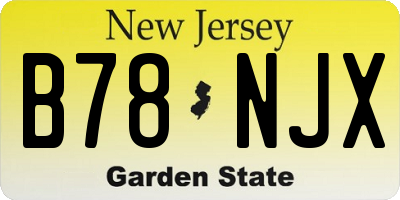 NJ license plate B78NJX