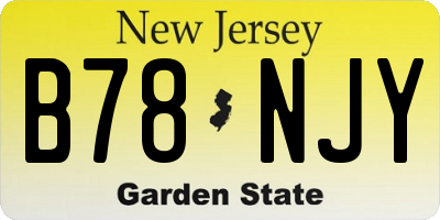 NJ license plate B78NJY