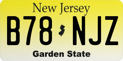 NJ license plate B78NJZ
