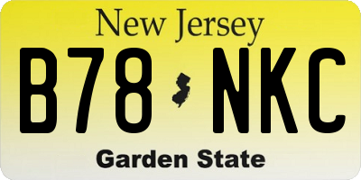 NJ license plate B78NKC
