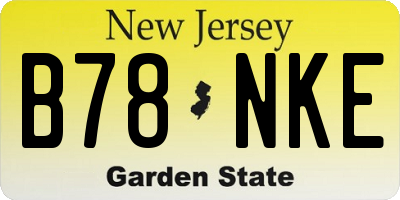 NJ license plate B78NKE