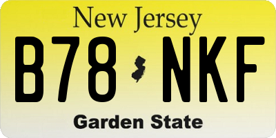 NJ license plate B78NKF