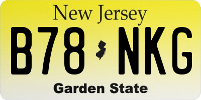 NJ license plate B78NKG