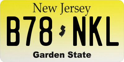NJ license plate B78NKL