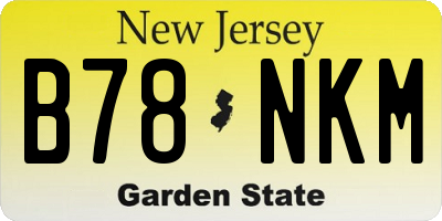NJ license plate B78NKM