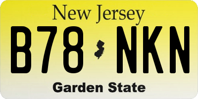 NJ license plate B78NKN