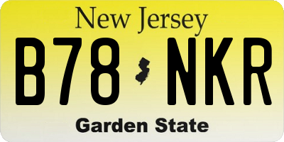 NJ license plate B78NKR