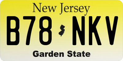 NJ license plate B78NKV