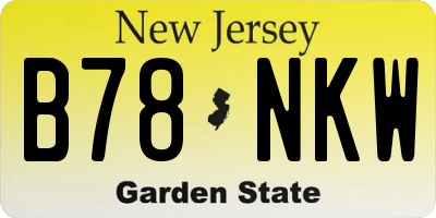 NJ license plate B78NKW