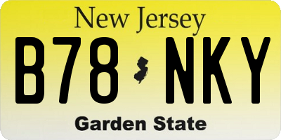 NJ license plate B78NKY