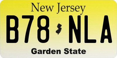 NJ license plate B78NLA