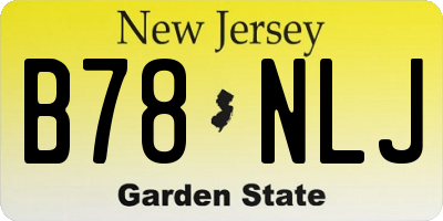 NJ license plate B78NLJ