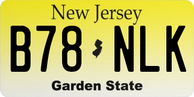 NJ license plate B78NLK