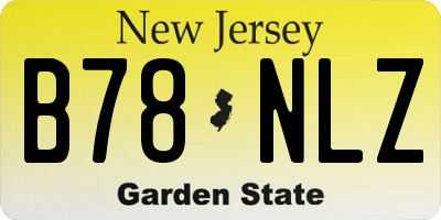 NJ license plate B78NLZ