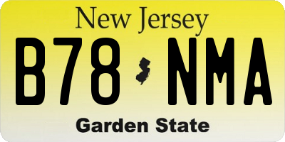 NJ license plate B78NMA