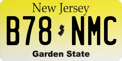 NJ license plate B78NMC