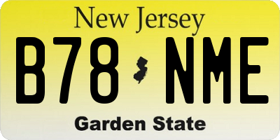 NJ license plate B78NME