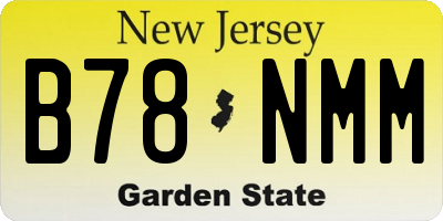NJ license plate B78NMM