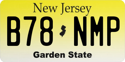 NJ license plate B78NMP