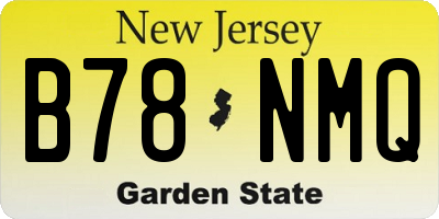 NJ license plate B78NMQ