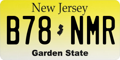 NJ license plate B78NMR
