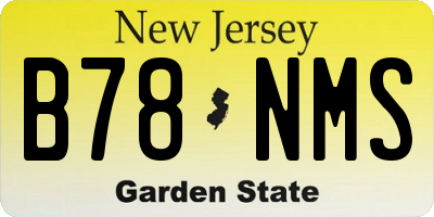 NJ license plate B78NMS