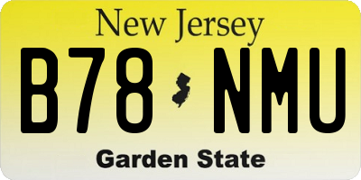 NJ license plate B78NMU