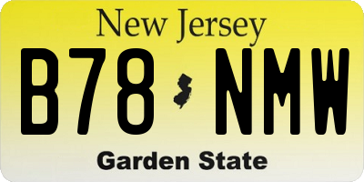 NJ license plate B78NMW