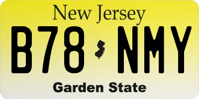 NJ license plate B78NMY
