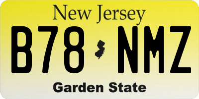NJ license plate B78NMZ