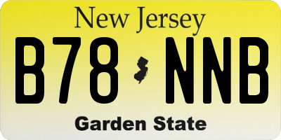 NJ license plate B78NNB