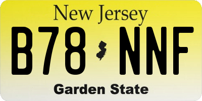 NJ license plate B78NNF
