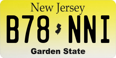 NJ license plate B78NNI