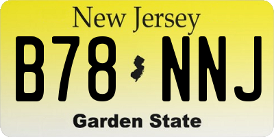 NJ license plate B78NNJ