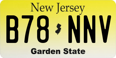 NJ license plate B78NNV