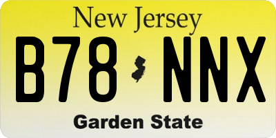 NJ license plate B78NNX