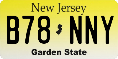 NJ license plate B78NNY