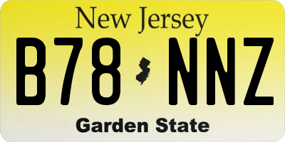 NJ license plate B78NNZ