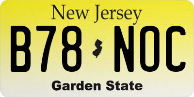 NJ license plate B78NOC