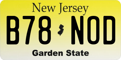 NJ license plate B78NOD