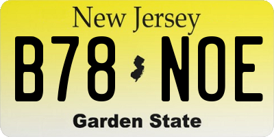 NJ license plate B78NOE
