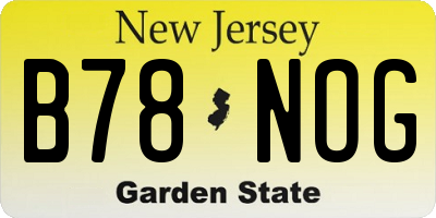 NJ license plate B78NOG