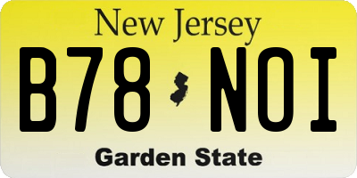 NJ license plate B78NOI