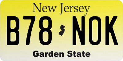 NJ license plate B78NOK