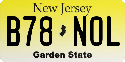 NJ license plate B78NOL