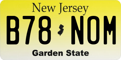 NJ license plate B78NOM
